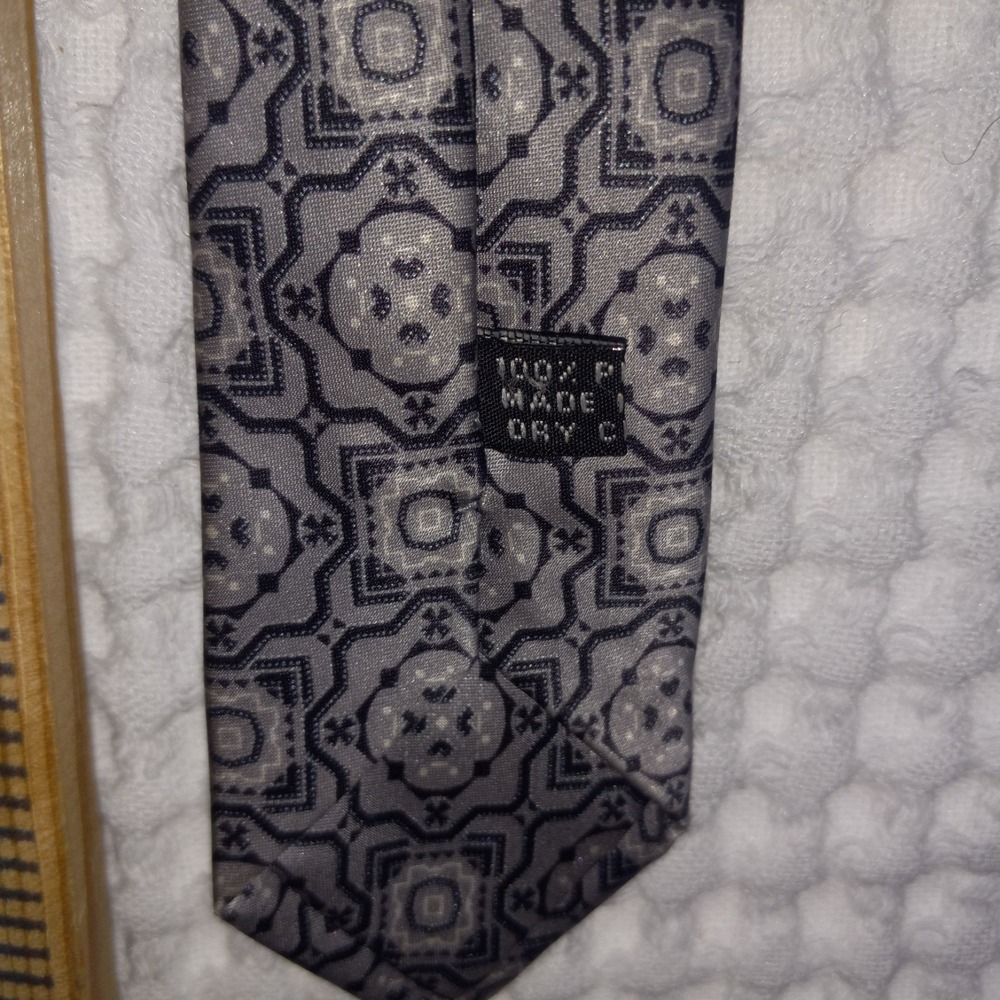Stefano Ricci Luxury Collection Silk Tie Extra Long Gray Black  64"L 3.5" Italy - Picture 3 of 8